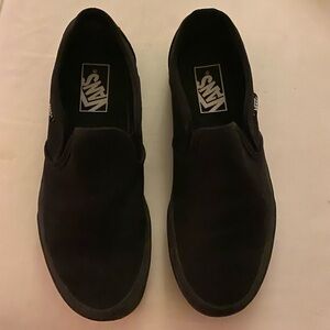 Vans women black slip on sneakers